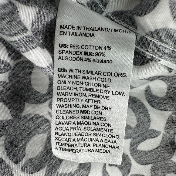 Chico’s Size 3 (US 16) Black White Abstract Print Button Front Shirt ¾ Sleeve - Picture 5 of 6